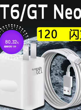适用真我GT Neo6充电器120超级闪充真我GT6充电头gt6充电插头120闪充头真我gt neo6快充充电头2米线加长