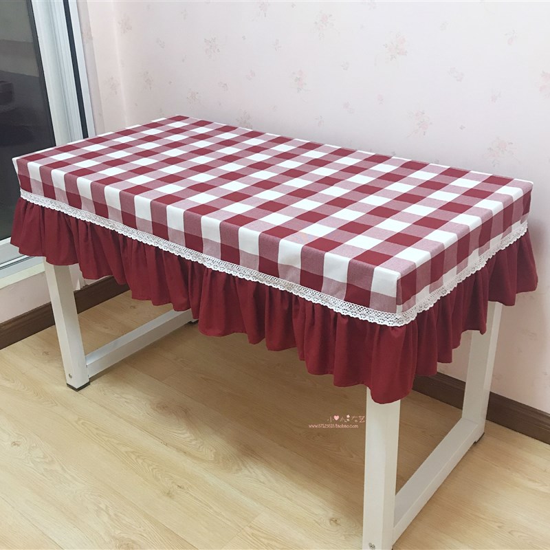 定制幼儿园桌布格子餐桌罩茶几套书桌小学生课桌椅布圆形椭圆包邮
