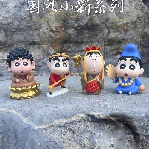 潮玩Q版佛像小新如来佛祖蜡笔小新卡通公仔创意手办车载桌面摆件