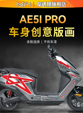 适用于极核AE5iPro版画拉花贴纸车身保护装饰贴膜电动车改装配件