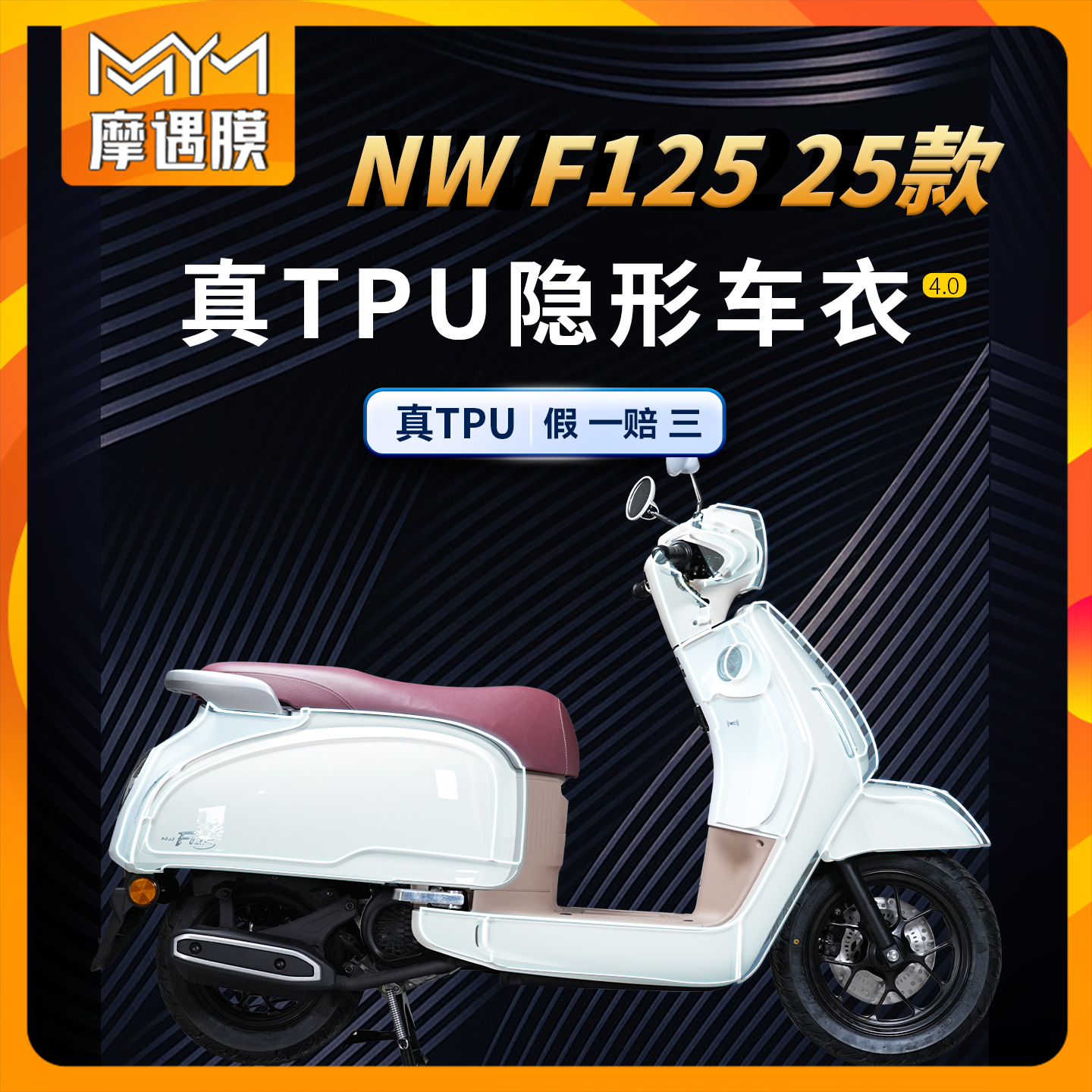适用25款本田NWF125隐形车衣贴纸