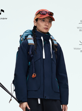 ALLREADAY新奇天 活页夹克女一日徒步轻量连帽防风保暖夹克外套