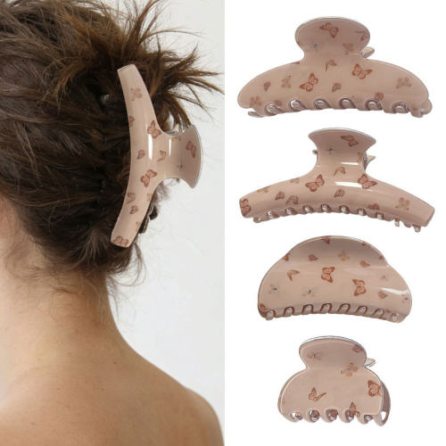 欧美新款蝴蝶抓夹女后脑勺发卡感鲨鱼夹子百搭发抓盘发夹