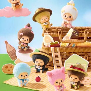 现货 名创优品MINISO萌趣趣咖啡农场系列换脸盲盒挂件蒙奇奇公仔