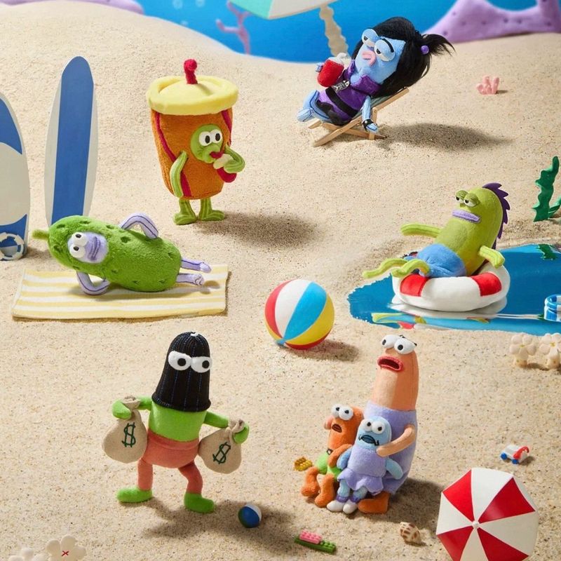 X11海绵宝宝比奇堡居民的一天路人鱼毛绒盲盒潮玩挂件女送人礼物