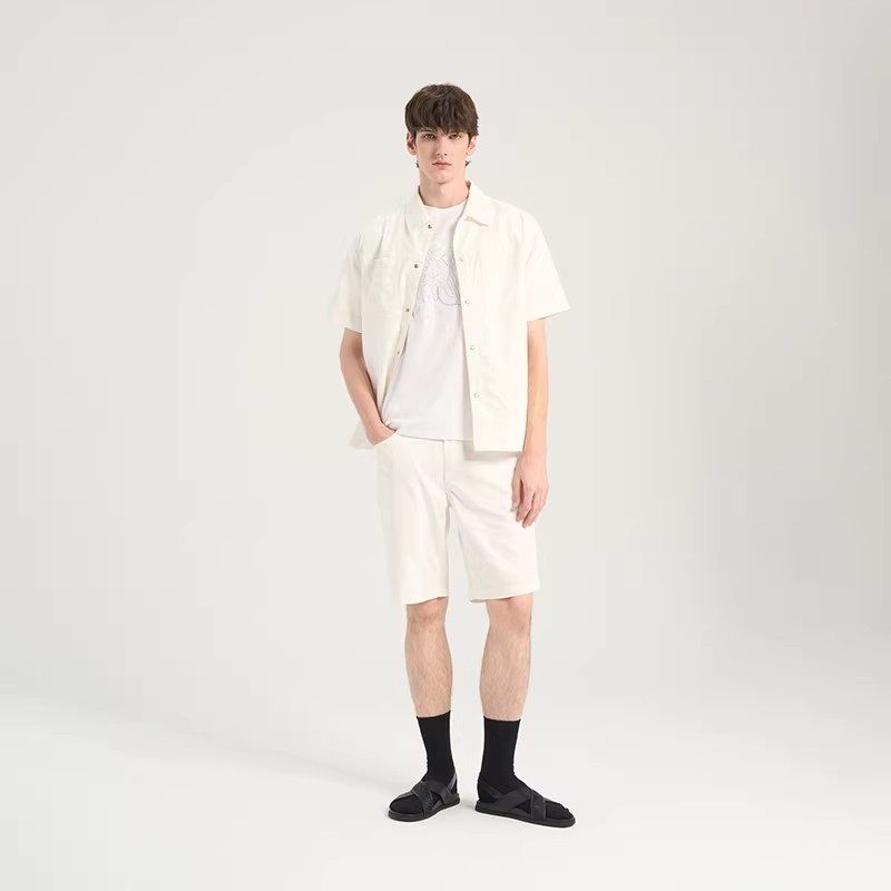 RARE威雅男装夏季提花与净色拼接短袖衬衫五分短裤舒适 休闲套装,男装,时尚套装,淘宝优惠券,粉丝福利购,淘宝优惠卷