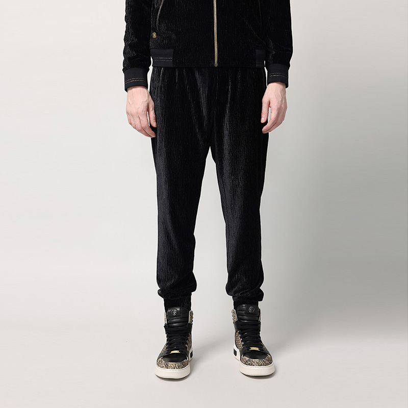 威雅男裤RARE丝绒撞金色