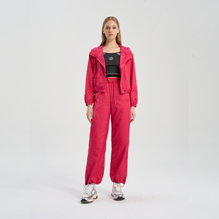 RARE威雅女装春夏款洋红色轻薄连帽休闲运动外套RR2245162014