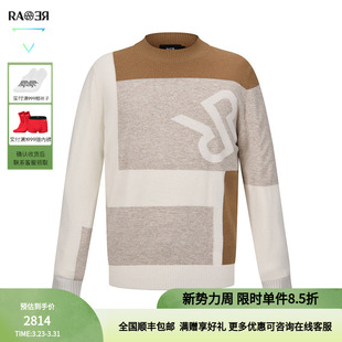 圆领款 时尚 男士 长袖 RARE威雅男装 毛衫 秋冬拼接经典