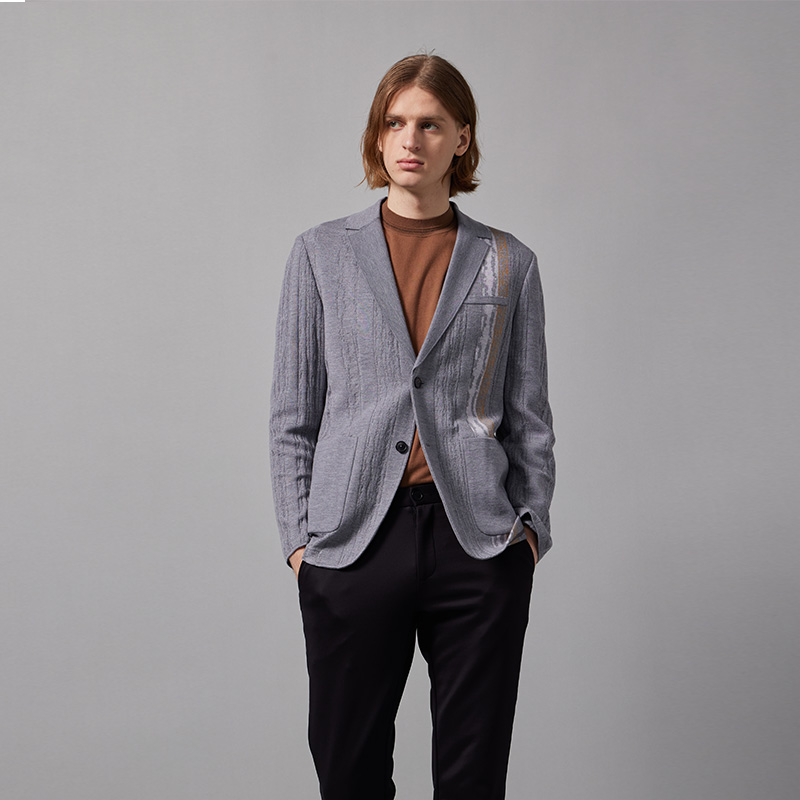 威雅休闲西服RARE灰色提花