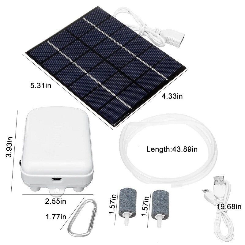 太阳能水族增氧泵户外垂钓增氧泵氧气泵小型鱼池增氧泵增机可充电