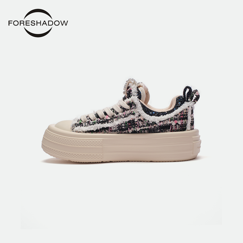 【限时返场】FORESHADOW“Double-Uni1.0 25春新品黑莓厚底帆布鞋