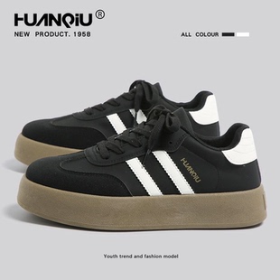 环球增高厚底德训鞋男款2026年春季复古休闲板鞋鞋子男百搭运动鞋