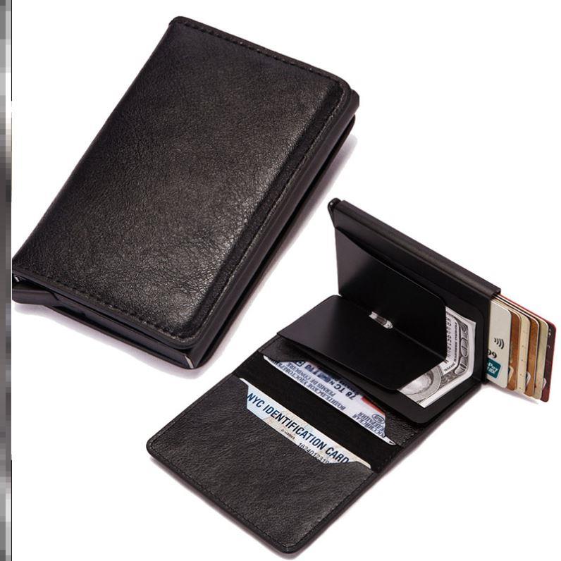 Automatic Card Holder PU Leather Mini Wallet Busines 钱包