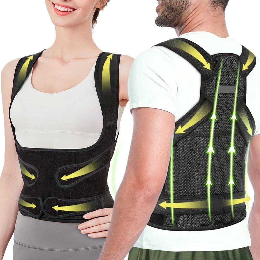 Back Brace and Posture Corrector for Men and Women, Back Str