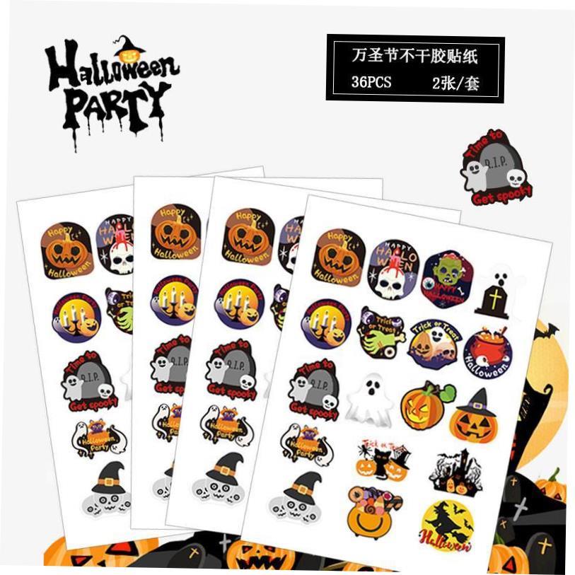 Halloween Pumpkin Skull Stickers Decorative gift bag万圣贴纸