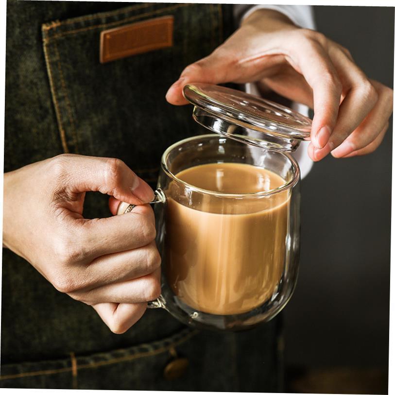 Glass Double Walled Heat Insulated Tea Cup coffee mug