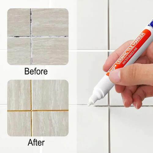 12 Color White Waterproof Tile Marker Grout Pen Wall Seam Pe
