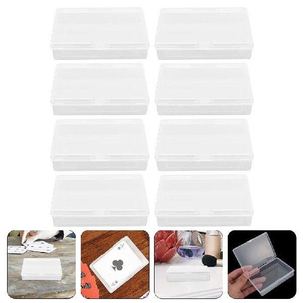 8 Pcs Storage Box Card Playing Cards Case Removable Clear