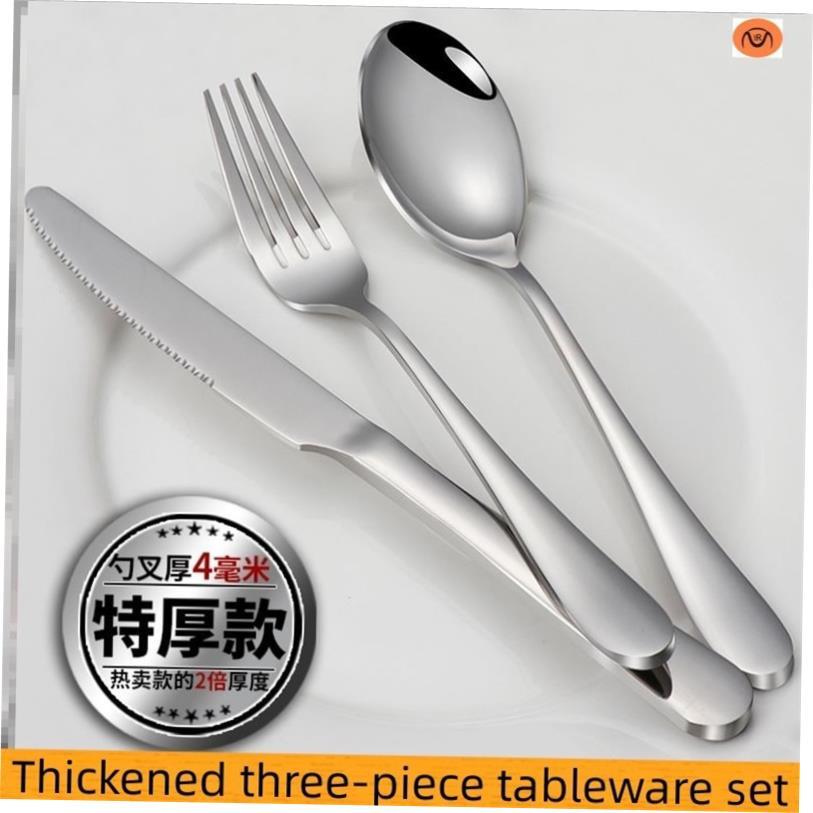 Stainless steel cutlery knife, fork and spoon three piece