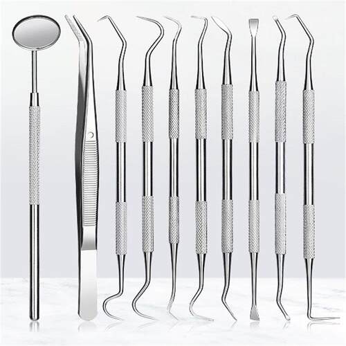 Dental Mirror Sickle Tartar Scaler Teeth Pick Spatula Dental