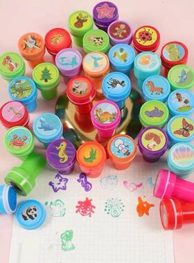 26Pcs Cute Mixed Animal Dinosaur Self-ink Stamps Kids Birthd