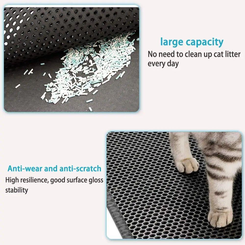 Pet Cat Litter Mat Waterproof Double Layer EVA Foldable Cat