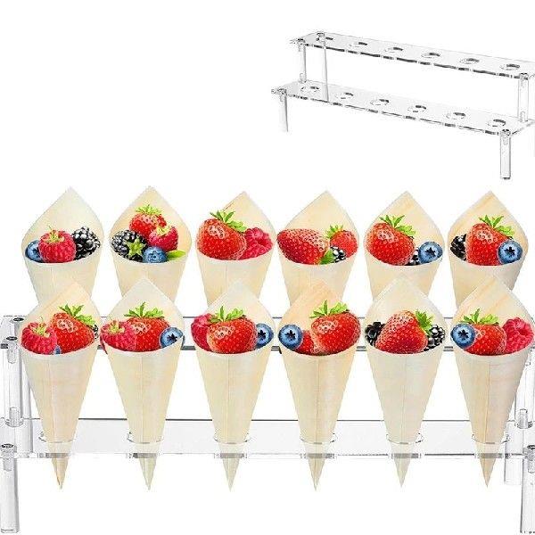 12 Hole Acrylic Ice Cream Cone Dessert Holder Display Stand