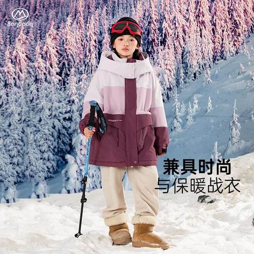 半度闲冬季女童加绒派克服外套