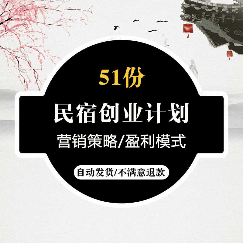 主题民宿创业计划开业筹备发展状况营销策略盈利模式运营管理方案-封面