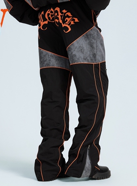 VLONE 拼皮LOGO刺绣 加厚宽松机能风立体剪裁 多口袋休闲机车裤