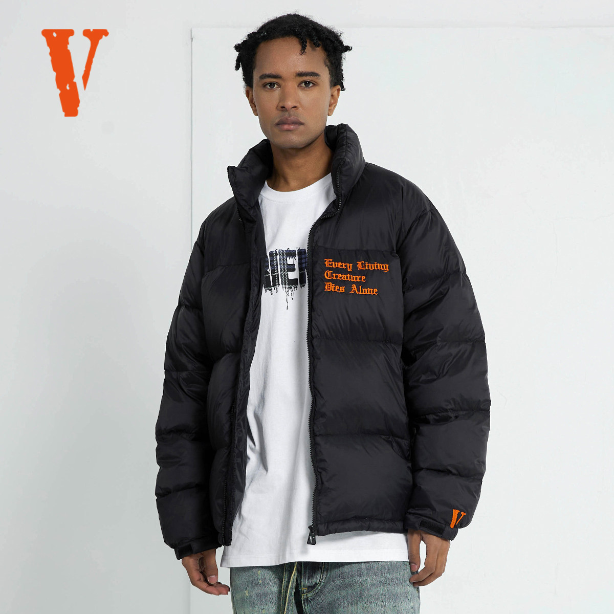 VLONE冬季羽绒服男女同款立领短款2025新款巨好看的外套刺绣情侣,男装,羽绒服,淘宝优惠券,粉丝福利购,淘宝优惠卷