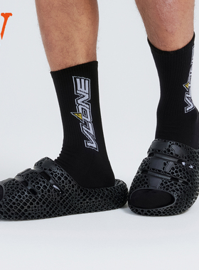 VLONE 大V镂空六角星芒 零压 减震 3D打印拖鞋 黑色 男女同款