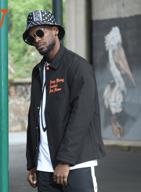 VLONE 经典大Logo印花教练夹克 秋季 男女同款 黑橙