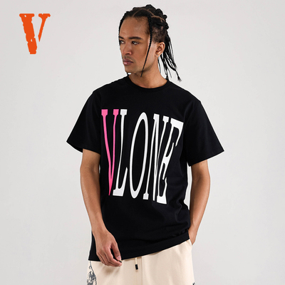 VLONE 经典粉色大Logo 圆领短袖T恤情侣款