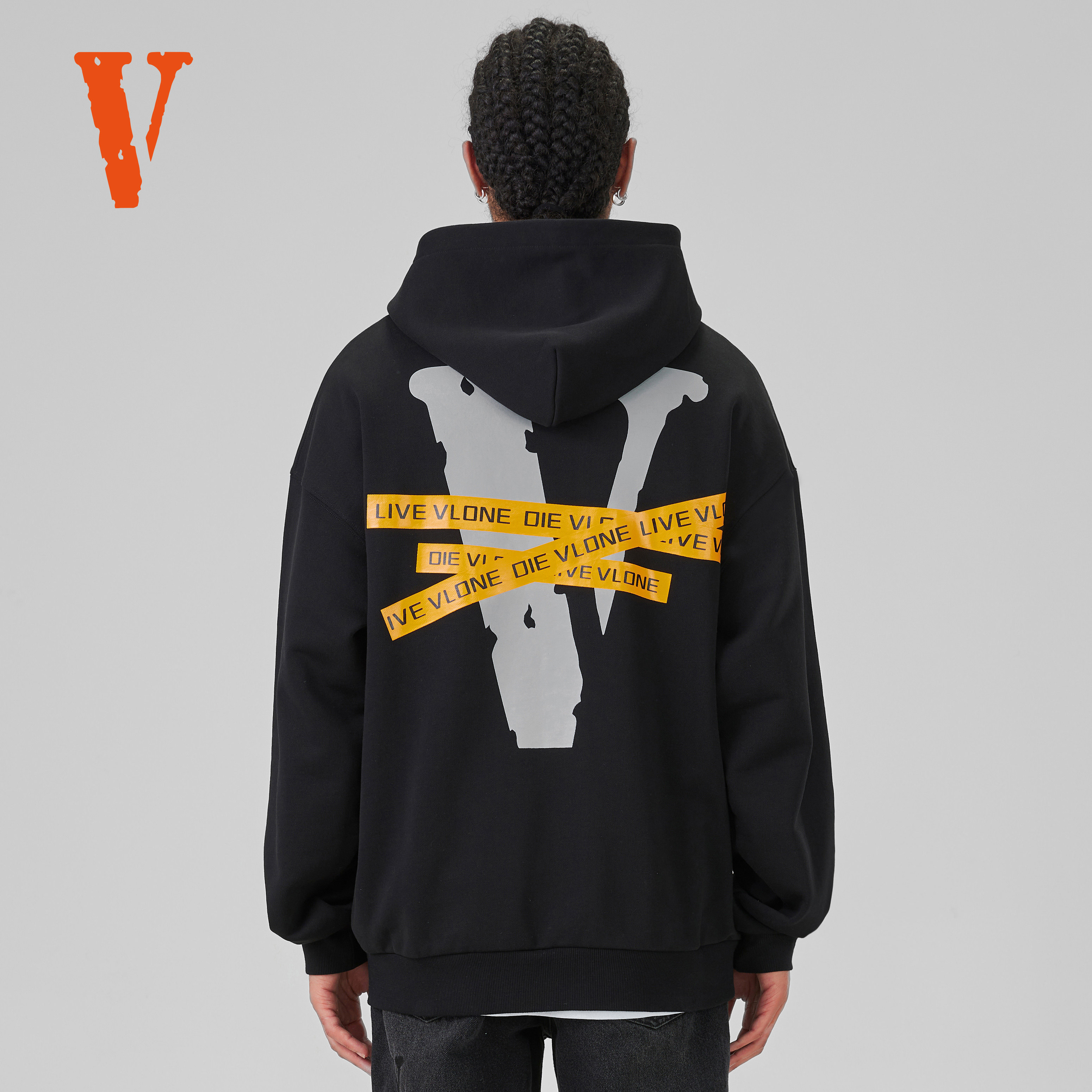 VLONE SS24 FRIENDS-立体胶logo印花 宽松拉链连帽卫衣 男女同款
