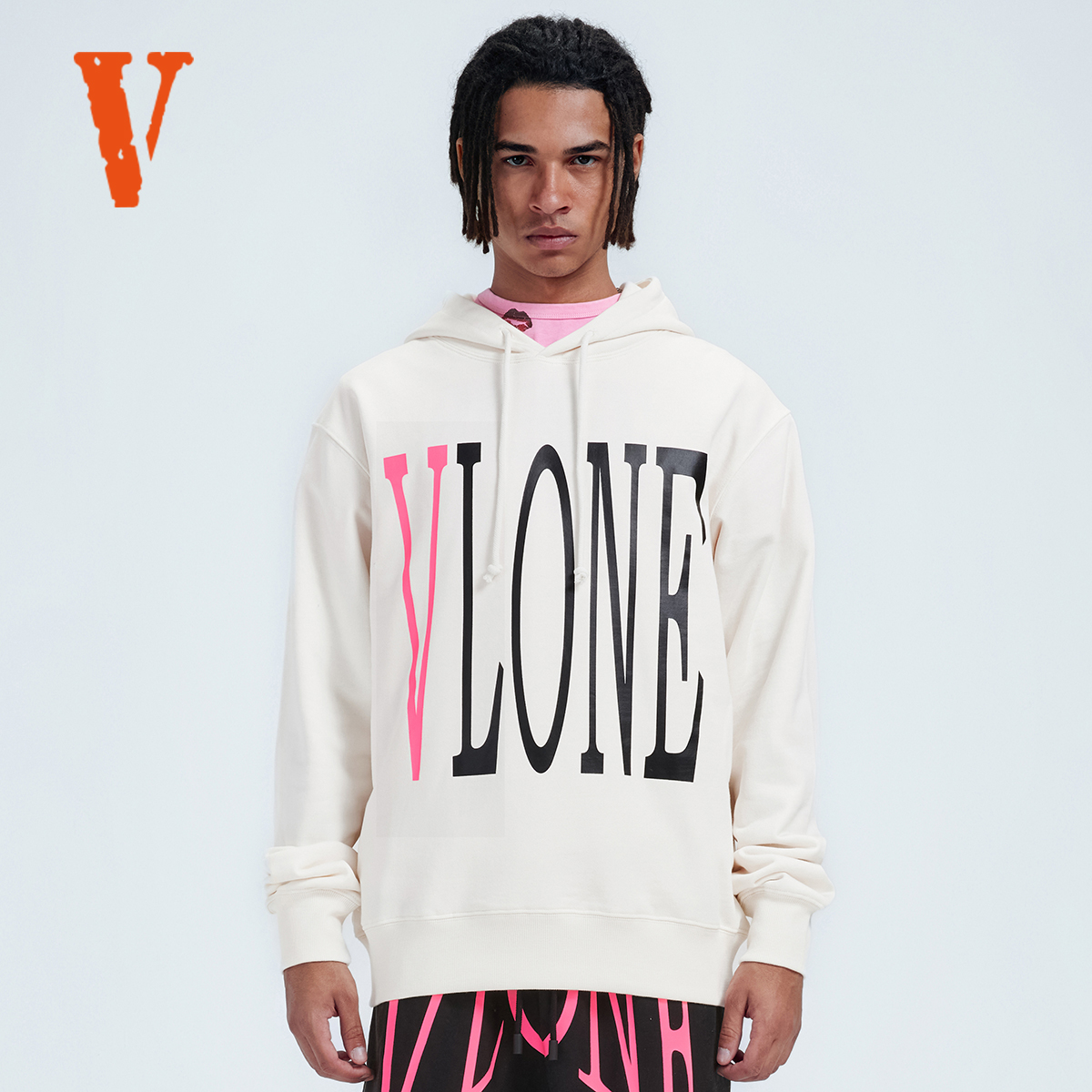 VLONE Staple Hoodle 经典粉色大Logo连帽卫衣 情侣款