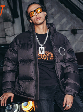 VLONE 大LOGO系列Puffer立体刺绣 2025新款冬季无帽面包羽绒服男