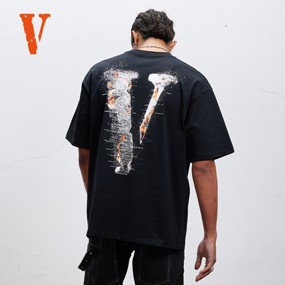 VLONE STAPLE系列 街头美式LOGO烫钻印花T恤夏新款短袖 男女同款