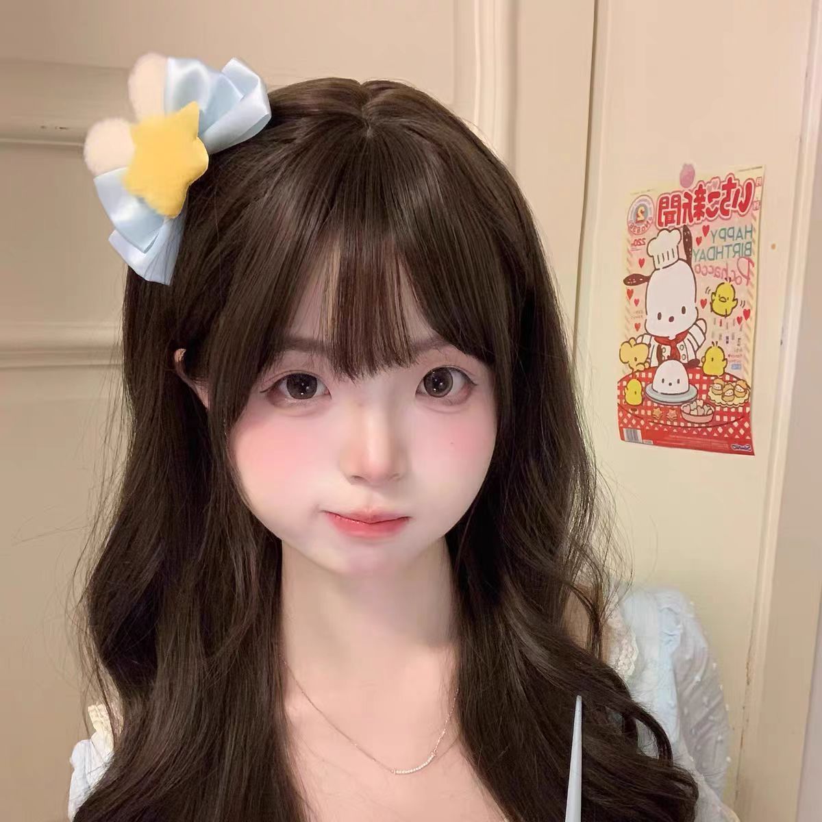 毛绒绒可爱兔耳朵发夹发卡Lolita头饰甜美蝴蝶结刘海边夹发饰韩潮