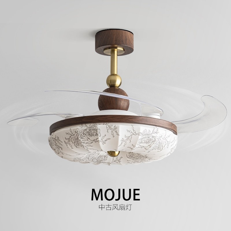 法式中古风隐形风扇灯静音宋代美厅灯电扇一体灯学卧室吊扇灯餐,家装灯饰光源,风扇灯,淘宝优惠券,粉丝福利购,淘宝优惠卷
