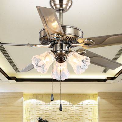 欧式餐厅吊扇灯风扇灯客厅风扇吊灯卧室带吊扇的吊灯木叶吊扇带灯