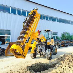 铲车946型改装螺旋打桩机 自动挡民房地基钻孔车 可270°旋转桩架