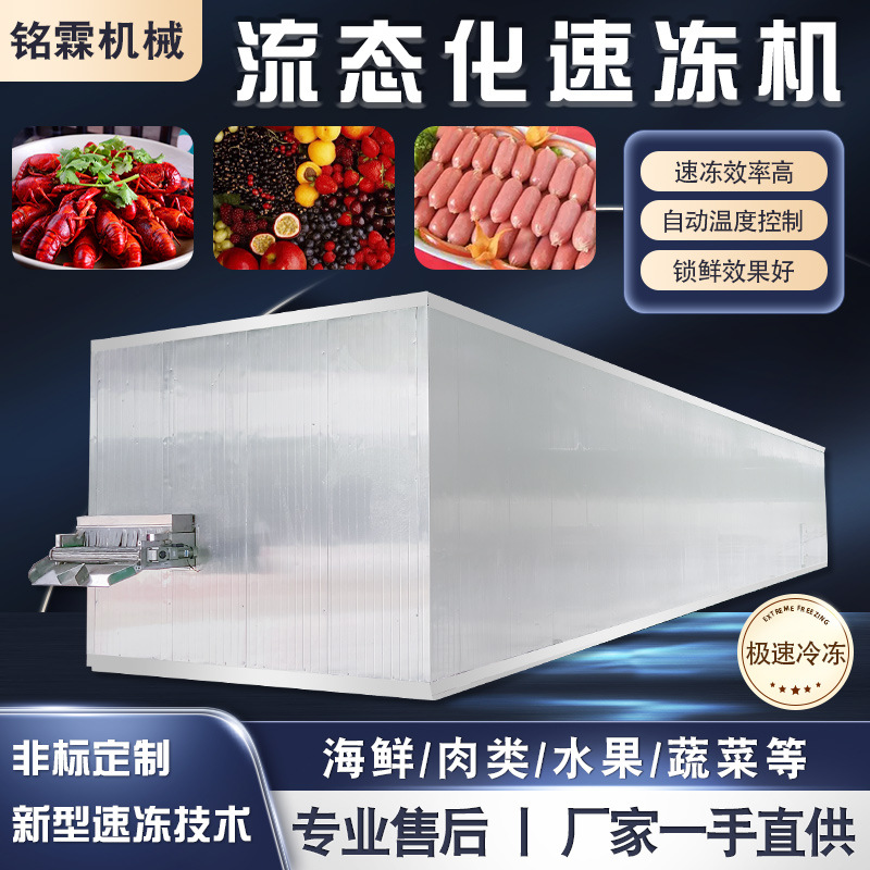 玉米粒流态化速冻机 手工面条芒果冷冻设备 西蓝花板栗速冻流水线