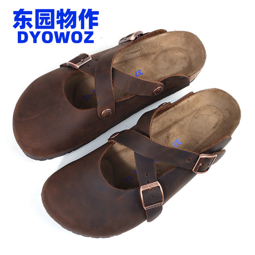 东园物作真皮玛丽珍鞋交叉绑带