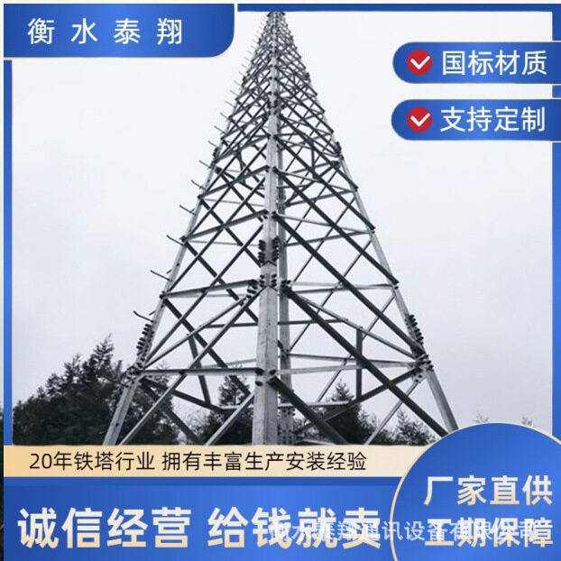 角钢户外避雷塔接闪带塔25米