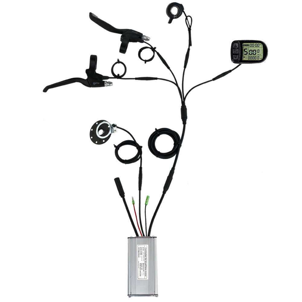 自行车锂电改装配件昆腾15A防水控制系统 LCD5仪表配置250W电机用