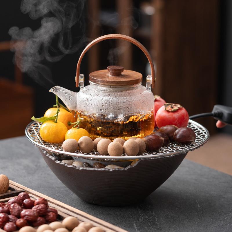 围炉煮茶烤茶烤小红薯日式电陶炉子室内家用茶壶煮茶器煮茶炉套装