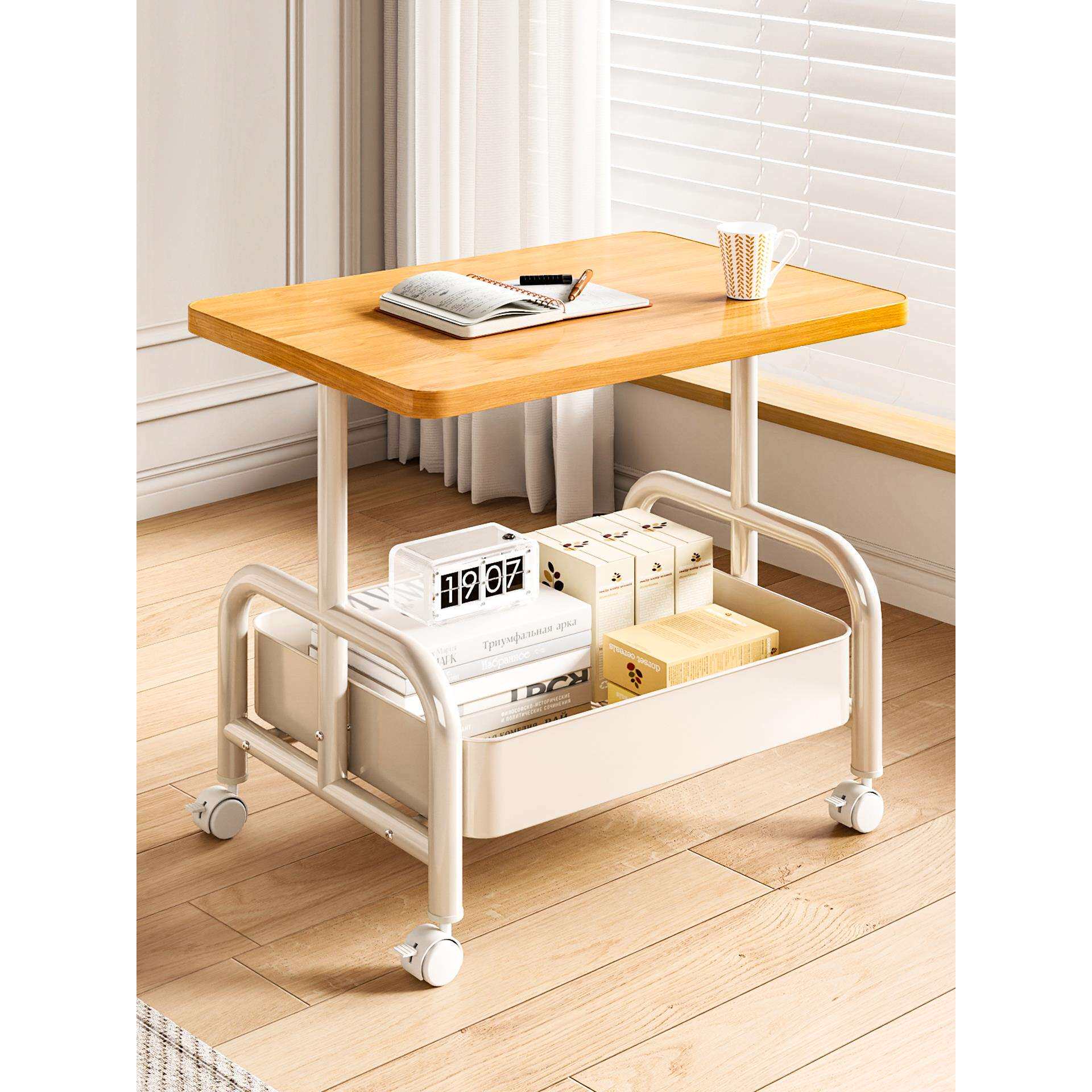 小推车双层边几客厅沙发可移动茶几收纳小桌子带轮茶桌卧室置物架