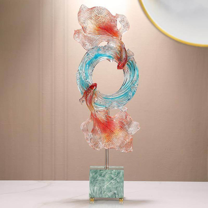 年年有余锦鲤壁龛摆件创意高级感家居玄关电视柜装饰品风生水起